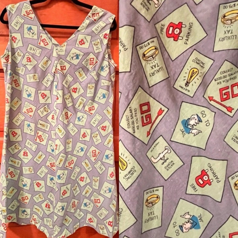 Handmade Monopoly Themed Sleeveless Dress